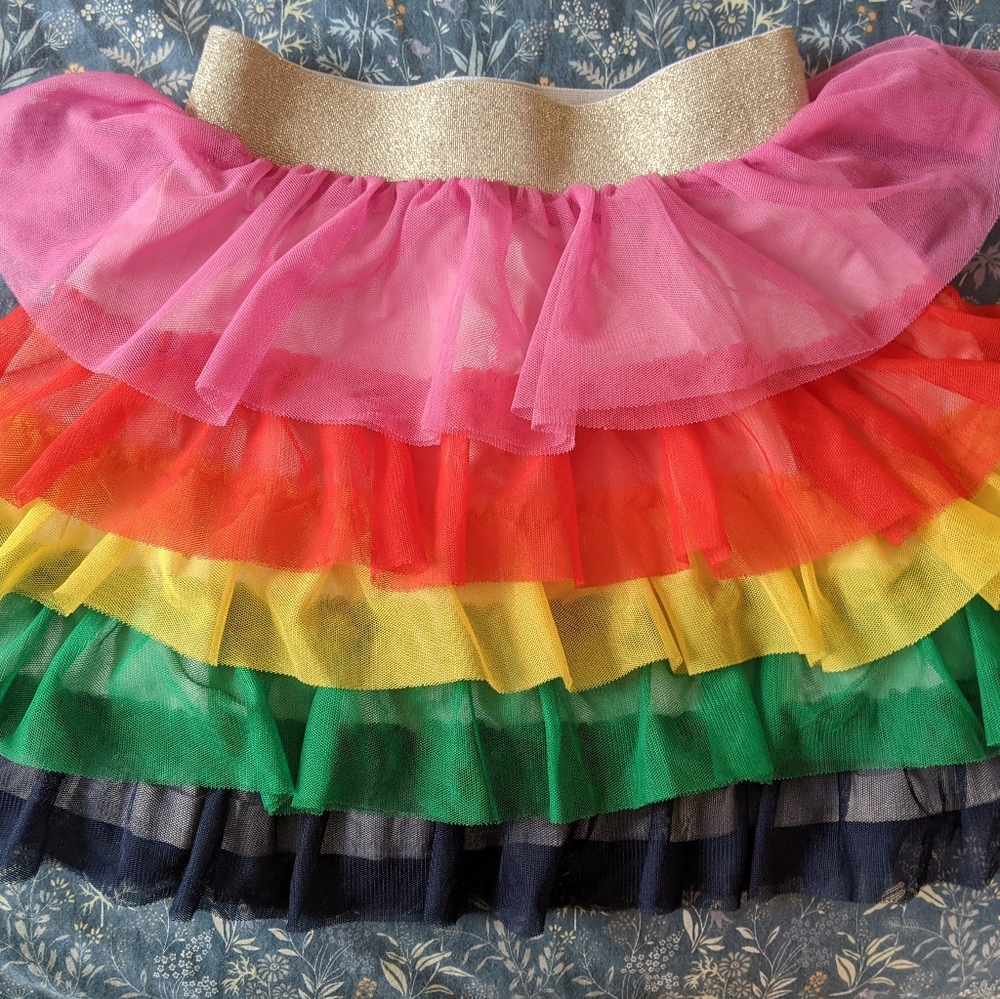 Hanna Andersson Tiered Rainbow Skirt Child Size 130